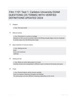 Film 1101 Test 1: Carleton University EXAM QUESTIONS (25 TERMS) WITH VERIFIED DEFINITIONS UPDATED 2024