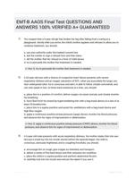 EMT-B AAOS Final Test QUESTIONS AND ANSWERS 100% VERIFIED A+ GUARANTEED