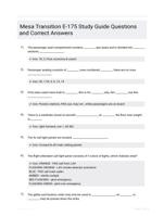 Mesa Transition E-175 Study Guide Questions and Correct Answers