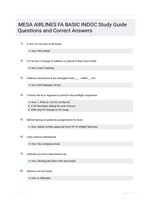 MESA AIRLINES FA BASIC INDOC Study Guide Questions and Correct Answers