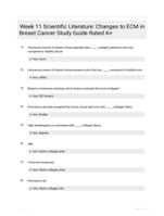 Week 11 Scientific Literature: Changes to ECM in Breast Cancer Study Guide Rated A+