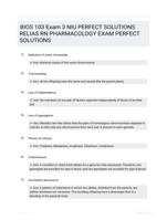 BIOS 103 Exam 3 NIU PERFECT SOLUTIONS RELIAS RN PHARMACOLOGY EXAM  PERFECT SOLUTIONS