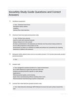 biosafety Study Guide Questions and Correct Answers