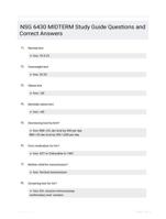 NSG 6430 MIDTERM Study Guide Questions and Correct Answers