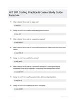 HIT 201 Coding Practice & Cases Study Guide Rated A+