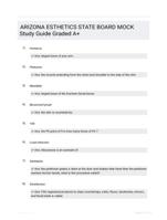 ARIZONA ESTHETICS STATE BOARD MOCK Study Guide Graded A+