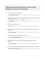 Esthetics State Board Practice Study Guide Questions and Correct Answers