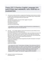 Praxis (5511) Practice: English Language Arts QUESTIONS AND ANSWERS 100% VERIFIED A+ GUARANTEED