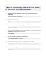 Arkansas cosmetology state board laws review |40 Questions| With Correct Answers.