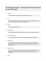 AP Biology Chapter 1 Study Guide Questions and Correct Answers