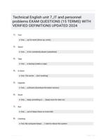 Technical English unit 7_IT and personnel problems EXAM QUESTIONS (15 TERMS) WITH VERIFIED DEFINITIONS UPDATED 2024