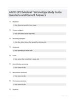 AAPC CPC Medical Terminology Study Guide Questions and Correct Answers