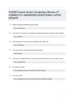 EVERFI Future Smart Vocabulary Review 27 CORRECTLY ANSWERED QUESTIONS LATEST UPDATE