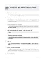 Exam - Questions & Answers (Rated A+) Best 2024