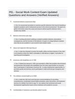 PEL - Social Work Content Exam Updated Questions and Answers (Verified Answers)