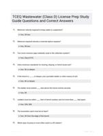 TCEQ Wastewater (Class D) License Prep Study Guide Questions and Correct Answers