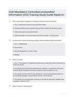 DoD Mandatory Controlled Unclassified Information (CUI) Training Study Guide Rated A+