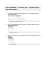 NBDHE Review Questions |186 Questions| With Correct Answers.