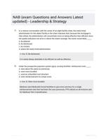 NAB (exam Questions and Answers Latest updated) - Leadership & Strategy