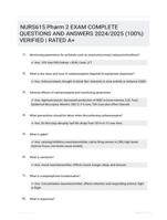 NURS615 Pharm 2 EXAM COMPLETE QUESTIONS AND ANSWERS 2024/2025 (100%) VERIFIED | RATED A+