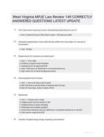 West Virginia MPJE Law Review 149 CORRECTLY ANSWERED QUESTIONS LATEST UPDATE