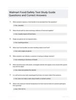 Walmart Food/Safety Test Study Guide Questions and Correct Answers