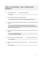 AQA A-Level Biology - Topic 3 Study Guide Graded A+