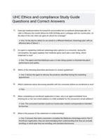 UHC Ethics and compliance Study Guide Questions and Correct Answers