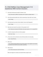 FL Child Welfare Case Management |114 Questions| With Correct Answers.