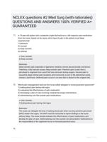 NCLEX questions #2 Med Surg (with rationales) QUESTIONS AND ANSWERS 100% VERIFIED A+ GUARANTEED