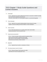 TICO Chapter 1 Study Guide Questions and Correct Answers