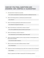 HUN1201 FSU FINAL QUESTIONS AND ANSWERS 100% VERIFIED A+ GUARANTEED