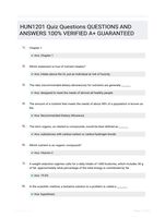 HUN1201 Quiz Questions QUESTIONS AND ANSWERS 100% VERIFIED A+ GUARANTEED