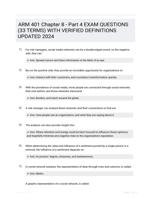 ARM 401 Chapter 8 - Part 4 EXAM QUESTIONS (33 TERMS) WITH VERIFIED DEFINITIONS UPDATED 2024