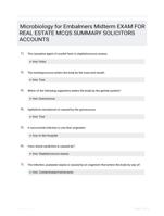 Microbiology for Embalmers Midterm EXAM FOR REAL ESTATE  MCQS SUMMARY SOLICITORS  ACCOUNTS