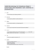 AAMI Microbiology for Embalmers Week 5 QUESTIONS AND ANSWERS 100% VERIFIED A+ GUARANTEED