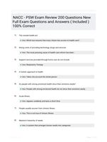 NACC - PSW Exam Review 200 Questions New Full Exam Questions and Answers ( Included ) 100% Correct