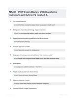 NACC - PSW Exam Review 200 Questions Questions and Answers Graded A