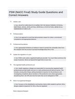 PSW (NACC Final) Study Guide Questions and Correct Answers