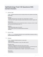 Ophthalmology Final |140 Questions| With Correct Answers.