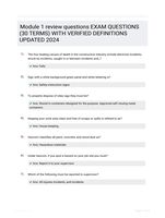 Module 1 review questions EXAM QUESTIONS (30 TERMS) WITH VERIFIED DEFINITIONS UPDATED 2024