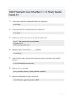 FiCEP Sample Quiz Chapters 1-15 Study Guide Rated A+