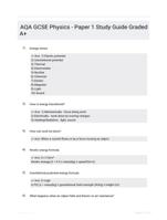 AQA GCSE Physics - Paper 1 Study Guide Graded A+