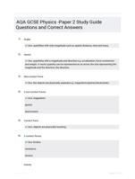 AQA GCSE Physics -Paper 2 Study Guide Questions and Correct Answers