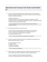 Manufactured Housing Test Study Guide Rated A+