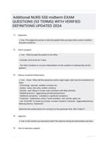 Additional NURS 550 midterm EXAM QUESTIONS (53 TERMS) WITH VERIFIED DEFINITIONS UPDATED 2024