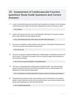 25 - Assessment of Cardiovascular Function questions Study Guide Questions and Correct Answers