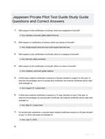 Jeppesen Private Pilot Test Guide Study Guide Questions and Correct Answers