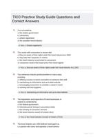 TICO Practice Study Guide Questions and Correct Answers