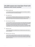 Ohio BMV practice test- Road Signs Study Guide Questions and Correct Answers